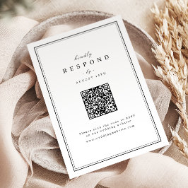 Elegante Grenzen Schwarz-Weiß-Minimalistische Hoch RSVP Karte