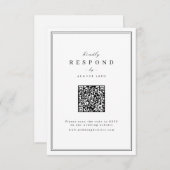 Elegante Grenzen Schwarz-Weiß-Minimalistische Hoch RSVP Karte (Vorne/Hinten)