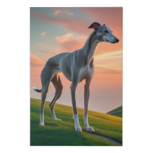 Elegante Greyhound Leinwand - Sunset Hill