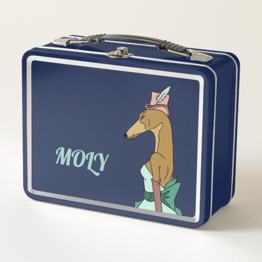 Elegante Greyhound Lunch Box - Anpassbar (Vorderseite)