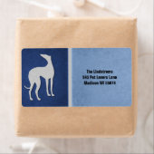 Elegante Greyhound-Silhouette in Blue Custom (Insitu)