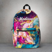 Elegante, griechisch-türkisfarbene Marmorkunst Bedruckter Rucksack