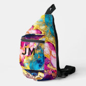 Elegante, griechisch-türkisfarbene Marmorkunst Crossbody Bag (Rechte Ecke)