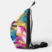 Elegante, griechisch-türkisfarbene Marmorkunst Crossbody Bag (Rechts)