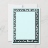 Elegante Griechische Border Aqiqah Card Einladung (Rückseite)
