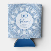 Elegante griechische Geburtstagsfeier mit benutzer Dosenkühler (Vorderseite)