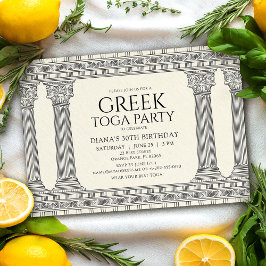Elegante griechische Toga Geburtstagsparty mit Tem Einladung