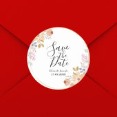 Elegante gröne Hochzeit in Wasserfarbe speichert d Runder Aufkleber