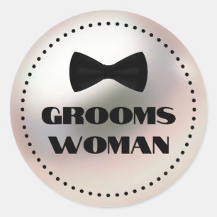 Elegante Groomsfrau Schwarze Krawatte dekorative H Runder Aufkleber