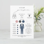 Elegante Groomsmen Vorschlag & Info Card Einladung (Stehend Vorderseite)