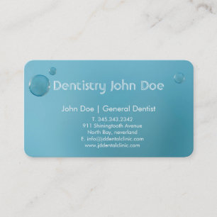 Elegante große blaue Blase Logo Zahnarztkarte Visitenkarte