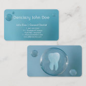 Elegante große blaue Blase Logo Zahnarztkarte Visitenkarte (Vorne/Hinten)