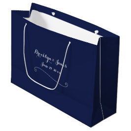 Elegante große blaue Hochzeitsgeschenktasche Große Geschenktüte