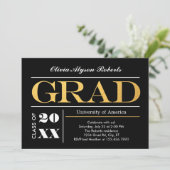 Elegante große goldene einladung (Stehend Vorderseite)