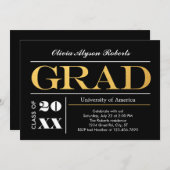 Elegante große goldene einladung (Vorne/Hinten)