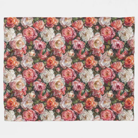 Elegante große Rose blubt Fleece Blanket (Vorderseite (Horizontal))