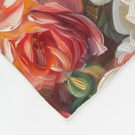 Elegante große Rose blubt Fleece Blanket (Ecke)