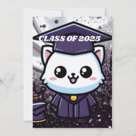 Elegante Grouation Kitty Lila Gown Ballon Dankeskarte