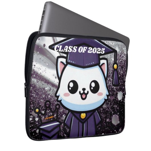 Elegante Grouation Kitty Lila Gown Ballon Laptopschutzhülle (Vorne Rechts)