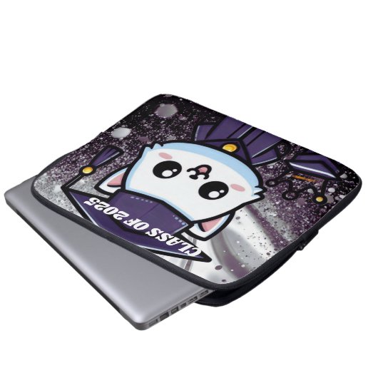 Elegante Grouation Kitty Lila Gown Ballon Laptopschutzhülle (Vorne Knopf)