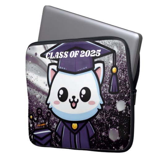 Elegante Grouation Kitty Lila Gown Ballon Laptopschutzhülle (Vorderseite Links)