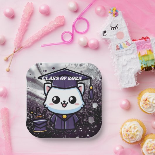 Elegante Grouation Kitty Lila Gown Ballon Pappteller (Party)