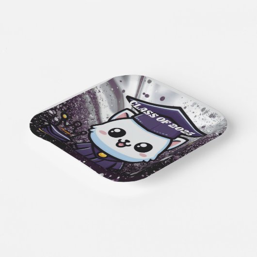 Elegante Grouation Kitty Lila Gown Ballon Pappteller (Gewinkelt)