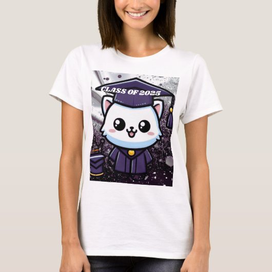 Elegante Grouation Kitty Lila Gown Ballon T-Shirt (Vorderseite)