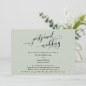 Elegante, grün aufgeschobene Hochzeitsupdate-Karte Einladung (Stehend Vorderseite)