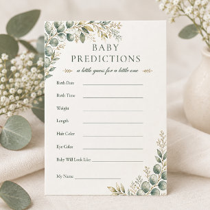 Elegante Grün-Baby-Shower-Baby-Vorhersagekarte