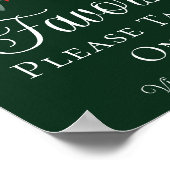 Elegante Grün-Blütenweihnachtsgebäck-Gastgeschenke Poster (Ecke)