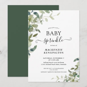 Elegante Grün Botanical Baby Sprinkle Einladung