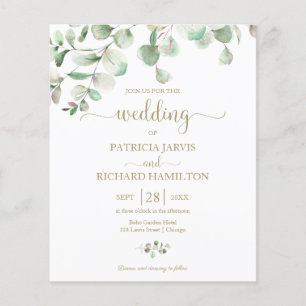 Elegante Grün Budget-Hochzeitseinladung