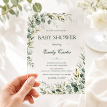 Elegante Grün-Eukalyptus-Baby-Party