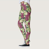 Elegante, grün gelbe Blumen und schwenken Leggings (Links)
