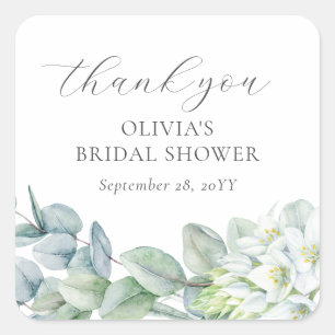 Elegante Grün Modern Script Danke Geschenkkarte Quadratischer Aufkleber