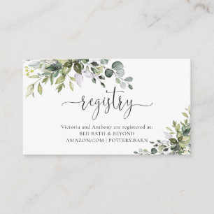 Elegante Grün-Registry-Beilagekarte Begleitkarte