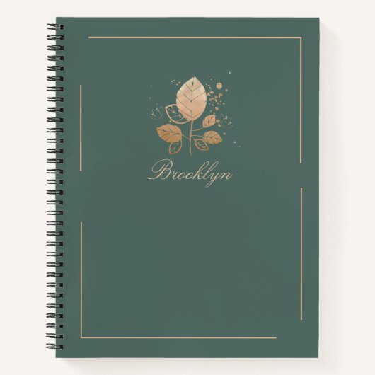 Elegante Grün & Rose Personalisiert Notizblock (Vorderseite)