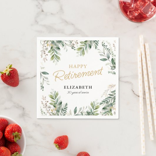 Elegante Grün-Ruhestandsfeier Serviette (Beispiel)