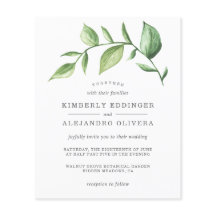 Elegante Grün-Rustikale Budget-Hochzeitseinladung