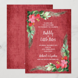 Elegante Grün und Blumen Rote Weihnachtsladen