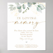 Elegante Grün und Gold im Gedächtnis Hochzeit Poster (Vorne)