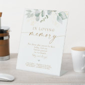 Elegante Grün und Gold im Gedächtnis Hochzeit Sockelschild (In SItu)