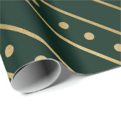 Elegante Grün- und Goldfolie Geschenkpapier (Rolleneckpunkt)