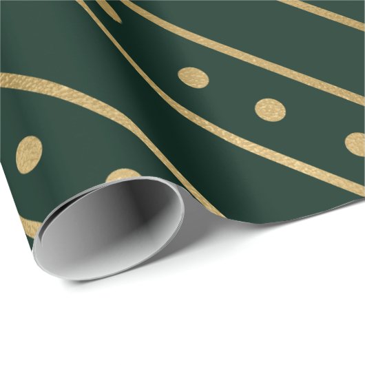 Elegante Grün- und Goldfolie Geschenkpapier (Rolleneckpunkt)
