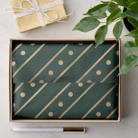 Elegante Grün- und Goldfolie Seidenpapier (Geschenk)