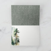 Elegante Grün-Wasserfarben-Waldhochzeit Dankeskarte (Innenseite)