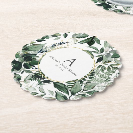 Elegante Grünanlage Foliage Garten Brautbrunch Untersetzer (angewinkelt)