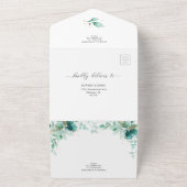 Elegante Grünanlage Mint Gold Hochzeit Details UAW All In One Einladung (Außenbereich)