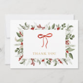 Elegante Grünanlage und Berries Babydusche Dankeskarte (Vorderseite)